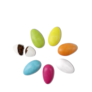 Dragée coeur caramel "Couleur Bleu" au poids